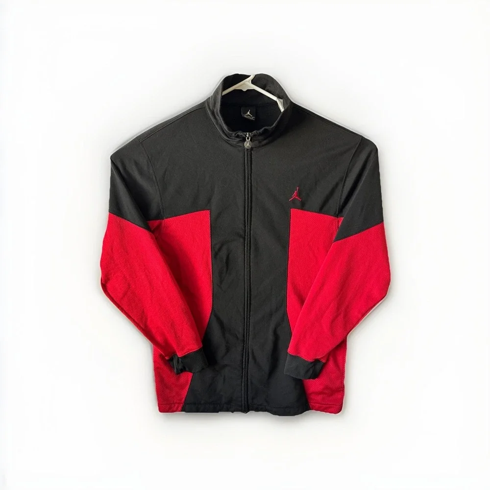 Jordan‎ Full Zip Jacket Mens XL Red Black Air Track Retro Athletic Basketball